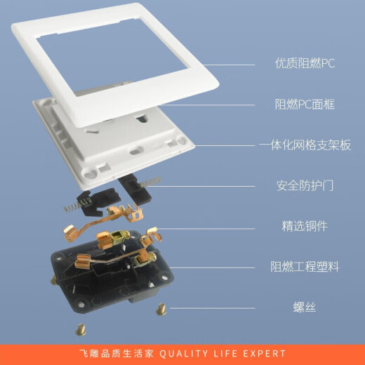 Feidiao (FEIDIAO) switch socket panel blank panel white board socket hole decorative cover 86 type concealed small board A3 series white