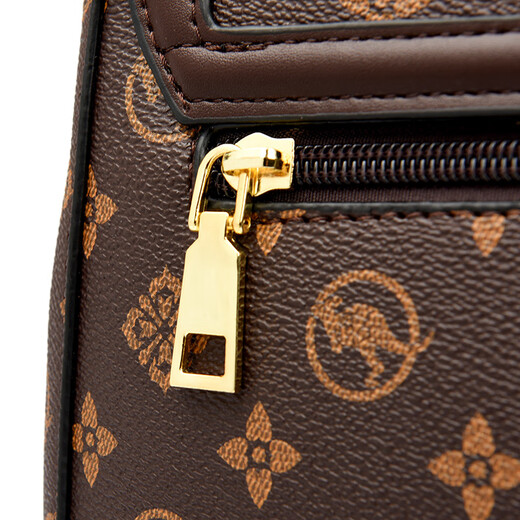 Snow Love Kangaroo Brand Genuine Leather Shoulder Bag Women's 50 for Mom 2025 New Crossbody Bag Gift for Women 30 and 40 Years Old Brown with Brown Gift Box + Gift Bag + Hand Bag Card Bag