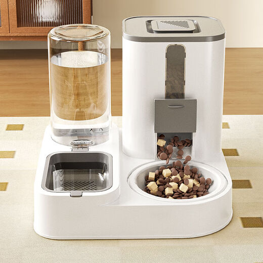 Raft core automatic cat feeder cat food and water two-purpose cat bowl dog bowl food bowl double bowl drinking and feeding device integrated cat bowl ceramic pet automatic drinking water feeding integrated sky blue + ceramic bowl