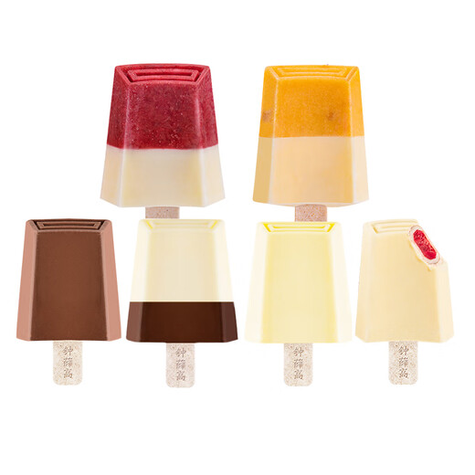 Zhong Xuegao New Date Zhong Xuegao Ice Cream 10 pieces Velvet Cocoa Light Milk Grapefruit Yogurt Xue Zhonggao Ice Cream Half Half Qiaoqiao 8 pieces (New Date) (600g)