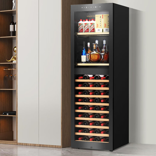 Vinocave wine cabinet constant temperature moisturizing wine cabinet home living room refrigerator ice bar refrigeration commercial office air-cooled frost-free multi-functional display cabinet dual temperature dual control ultra-thin dual temperature model-CWC-450B 420L