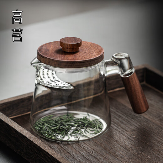 Gaoming Crescent Tea Filter Fair Cup High Borosilicate Transparent Glass Male Cup Tea Divider High Temperature Resistant Tea Cup Tea Set Accessories Small Shengyue Male Cup 400ml + Lid