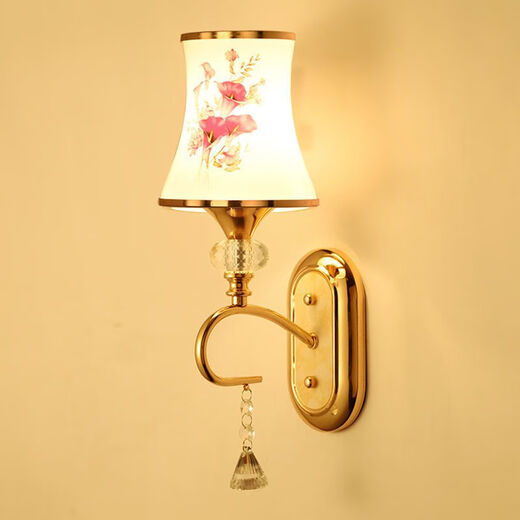 Yaotian remote control dimming wall lamp bedroom bedside lamp LED living room wall lamp hotel hotel stair corridor aisle lamp BD023-single head-glass led warm light without switch