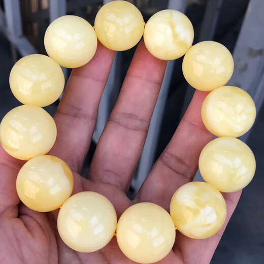 Shimao Wanjun Collection Grade Natural White Beeswax Buddha Beads Bracelet Baltic Russian Material White Wax Porcelain White Full Flesh Full Full Wax Rich