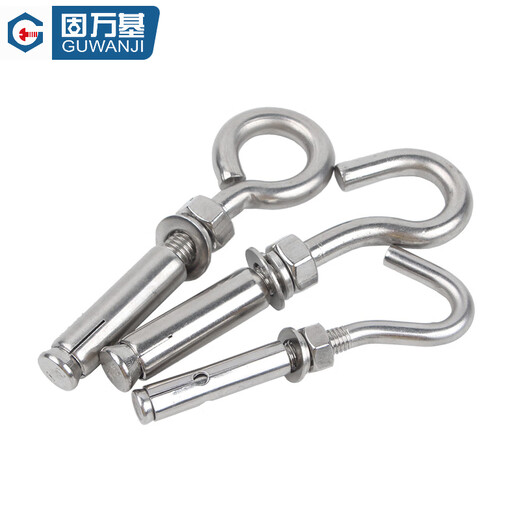Guwanji 304 stainless steel lifting ring expansion hook screw encyclopedia universal water heater expansion bolt extension pull explosion encyclopedia 304 pull explosion hook normal opening M8 2 pieces