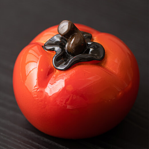 Xiyuanji persimmon tea pet ornaments can be raised, color changing, simulated fruit, creative tea ceremony accessories, small tea play, good persimmons in pairs (one big and one small)