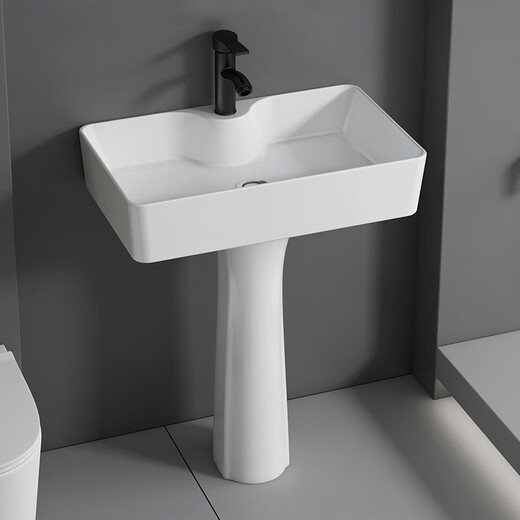 DAFIFY column type wash basin bathroom ceramic wash basin square column basin balcony floor-standing small apartment wash basin 4837 vegetable basin drain water