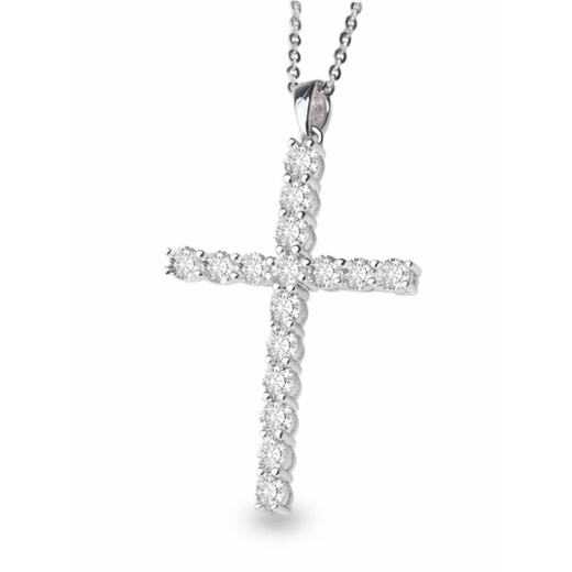 Fat Donglai's same style pt950 platinum cross necklace imported technology Moissanite l diamond pendant ALC/flawless under the mirror x D-E/extreme white x silver plated 5 points