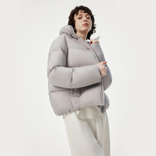 Tambor Down Jacket Women's Short Hooded Versatile Autumn and Winter Small Women's Jacket 330332D Rose Gray 160