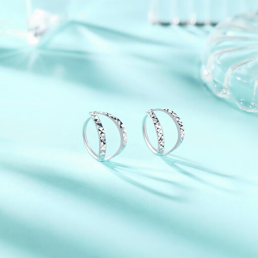 Liuguifu Jewelry Platinum Earrings Women's PT950 Earrings Ice Phantom Earrings Birthday Gift 1.0g