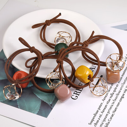 Jisenjia Korean version ins hair rope internet celebrity girl simple hair tie hollow headdress cute rubber band A-38 1 random