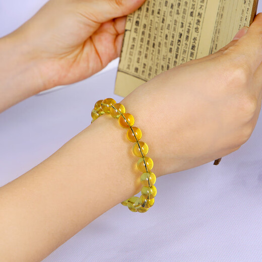 Famous Amber Family Mexican natural blue amber bracelet round bead single circle amber bracelet water purification men and women birthday gift 9.5mm