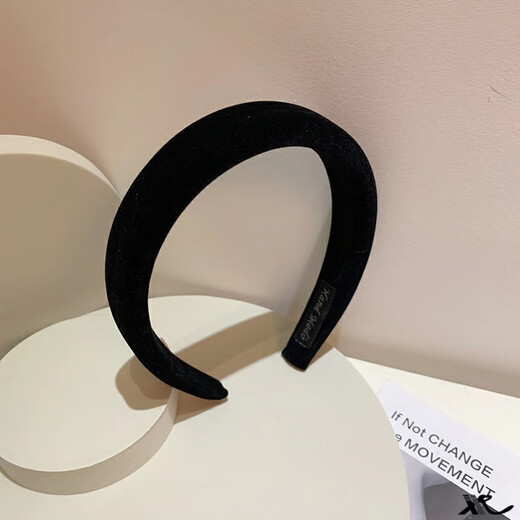 BARY REEF's new Hong Kong style headband with large head circumference, new headband, winter velvet hair accessories, high skull pumpkin color headband hairpin for women, mature pumpkin (whitening)