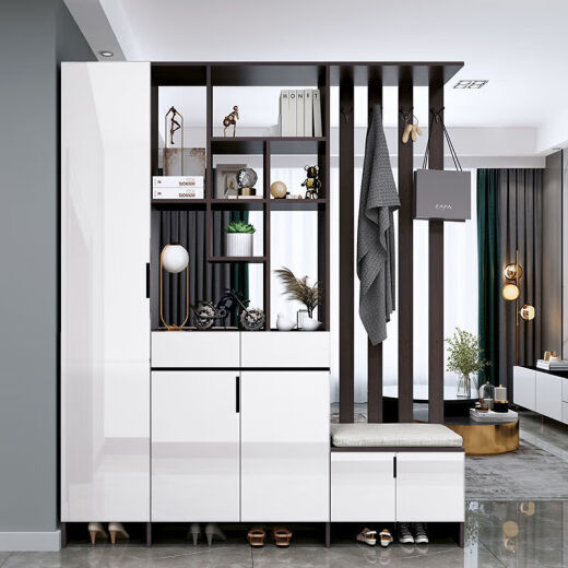 MARRUBOB shoe cabinet integrated cabinet living room small apartment modern simple screen partition cabinet Nordic light luxury entrance hall cabinet K01 Morandi gray length 0.5