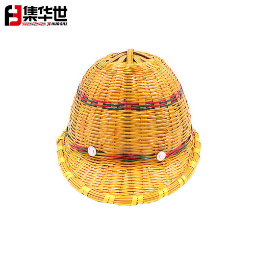 集华世竹编遮阳透气施工安全帽【小沿拉扣/加钢板】JHS-1278