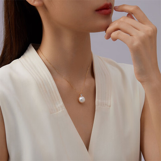 Queen of Pearls 11-12mm Freshwater Pearl Pendant Necklace Fashion Commuting Style Birthday Gift for Women