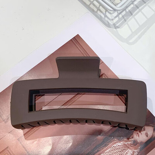 Jieweiyi large size grab clip women's new hair clip high-end hair clip hair volume back of the head shark clip hair accessories BH-FJ089 coffee brown + coffee brown square 2-piece set