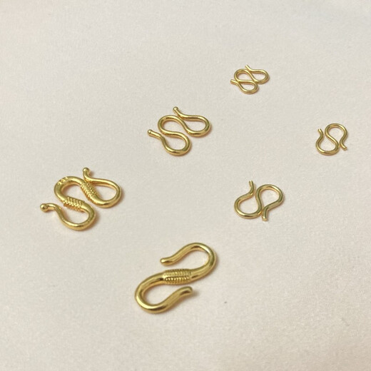 DRJEFUNM buckle 18K gold buckle S buckle gold-covered connecting buckle bracelet buckle head buckle connector gold necklace buckle gold accessories S buckle medium size (10*12mm)