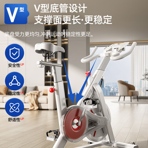 Yingerjian Spinning Bike Home Silent Magnetic Controlled Resistance Adjustment Intelligent Indoor Sports Weight Loss Gym Commercial Equipment White-Quick Burning Dashboard-Personal Trainer Online Guidance Free Shock Absorbing Pad