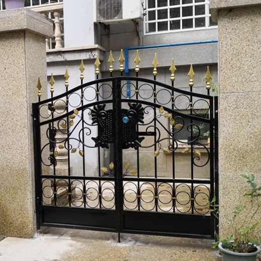 Jin Fushun customized rural iron gate outdoor courtyard wall fence entrance double door garden courtyard door community simple iron gate regular style one (square meter)