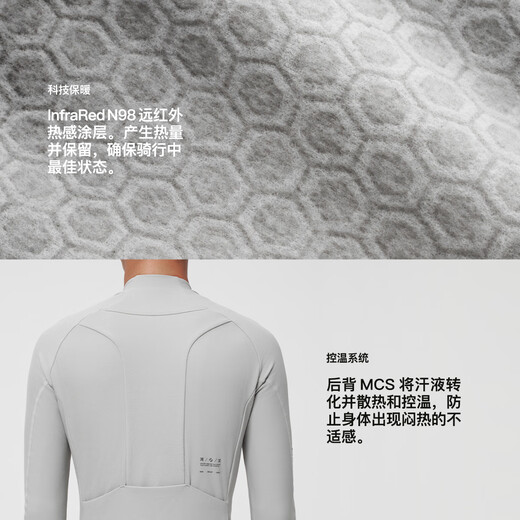 GRC Unruly Black Label Black Label Series Autumn and Winter Fleece Cycling Jacket Men Rain Fog Gray XL