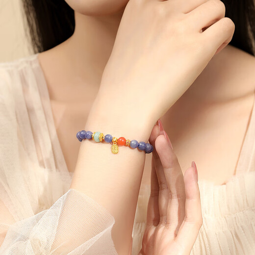 Tanzanite bracelet for pretty girls, emerald fuguafu brand bracelet, national trend, new Chinese style lavender purple multi-beaded hand jewelry, tanzanite bracelet