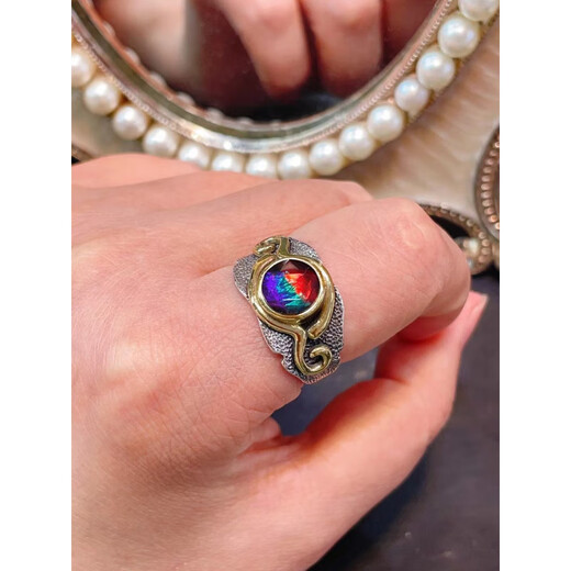 Bixiu Tang Natural Canadian Ammonite David Star Ring