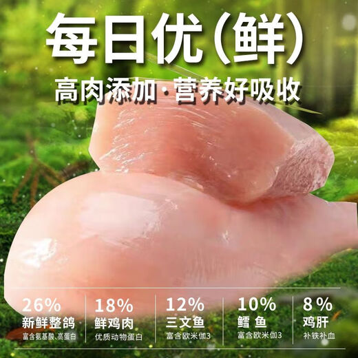 Bai Chan Yun pet pigeon cat food, full price freeze-dried food, adult cat food, universal cat food for fattening and gills, high-end version of squab formula meat 5Jin Jin is equal to 0.5kg, packed with sea, land and air feast