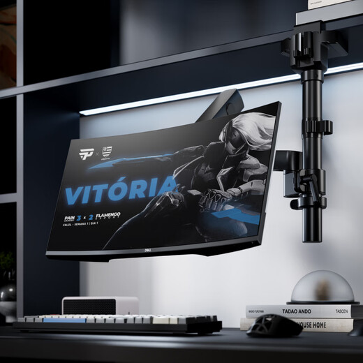 机械臂笔记本倒挂北弧显示器支架宿舍寝室倒装电脑支 立柱双屏款可倒挂承重12KG