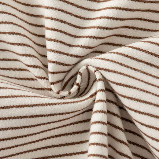 戴维贝拉（DAVE＆BELLA）秋冬新款小童条纹t恤宝宝半高领上衣男童衣服儿童长袖打底衫 杏色【DB4243492】 100 cm（建议身高90-100cm）