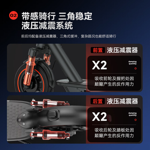 AOVOPRO electric scooter portable foldable electric scooter adult mobility scooter lithium battery ultra-long battery life for driving S9max-dual shock absorption/seat version/lifetime about 85km