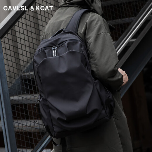 CavlslKcat Backpack Men's Backpack Casual Business Laptop Bag Large Capacity Travel Bag High School College Student Bag Black Large 15.6 Inch 30*19*47cm