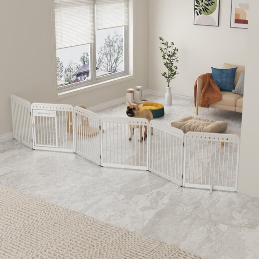 Cat fence, indoor anti-jump, anti-jailbreak, changeable pet fence, foldable, punch-free, dog isolation fence, Teddy cover, gun gray 4 pieces, no door, 75 high