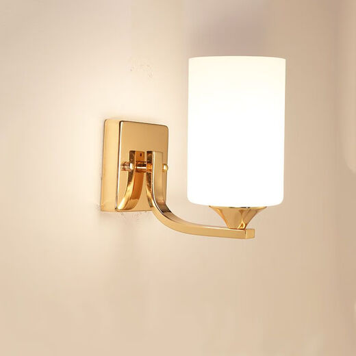 Yilin Wall Lamp Bedroom Wall Bedside Lamp Simple Modern Creative European American American LED Living Room Aisle Stair Lamp Gold 6001-1 Pull Switch