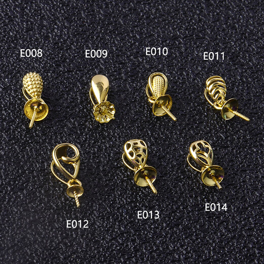 Quality pendant buckle head 18k gold 18K gold pearl empty support thickened heart-shaped drop-shaped custom necklace pendant 18K gold E001