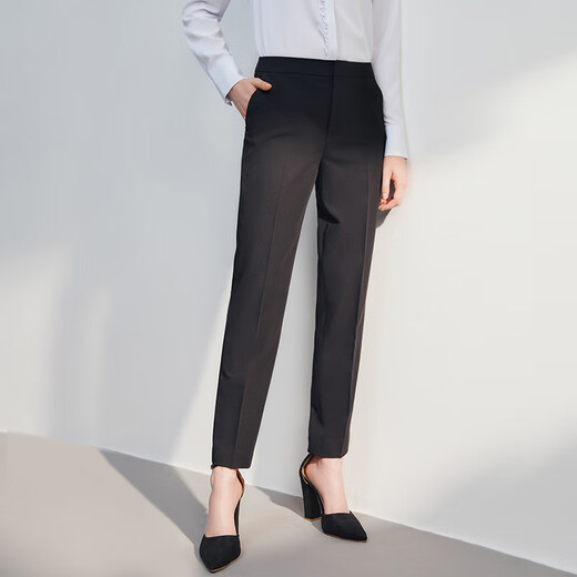 G2000 multi-faceted elastic G2000 women's clothing mall new business formal wear comfortable suit trousers and skirt delivery brooch/elastic soft-dark gray slim S/34