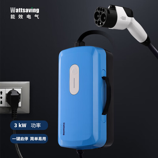 Wattsaving Energy Efficiency Electrical 3kW Nine-hole DC Car Charging Gun Portable Home 16A New Energy Home Car Charger Adapted to Weilai Xiaopeng Hongqi Geely