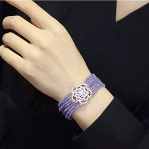 Cute natural gemstone bracelet for women, design, silver gold-plated tanzanite, fashionable retro temperament, rainbow color