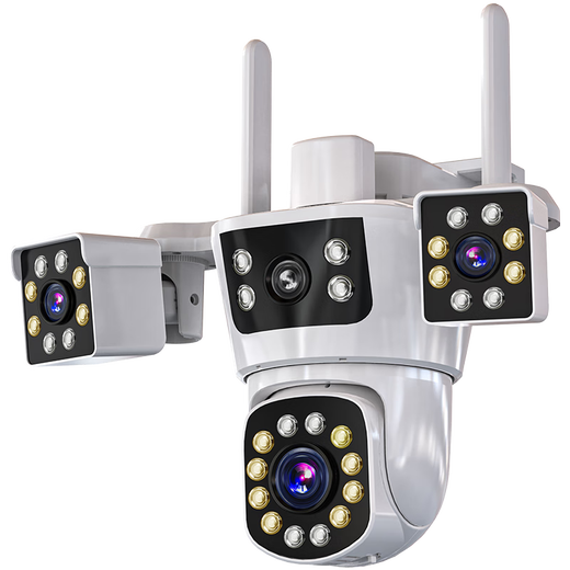 CONRING太阳能4g摄像头监控家用室外无线户外看护超清1200W监控器360度无死角带夜视全景无电无网终身免流 WIFI【升级版】停电监控+10倍电子变焦 极清三镜头720度全方位无死角