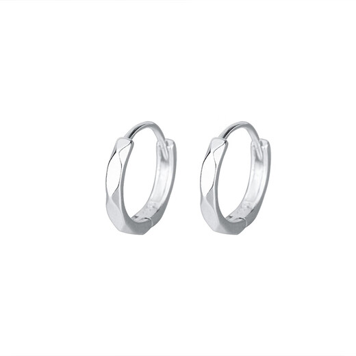 Qiuyu 999 silver earrings for women, solid ear buckles, high-end ear rings, plain ring earrings, Chinese Valentine's Day gift for girlfriend, solid sterling silver earrings, exquisite gift box