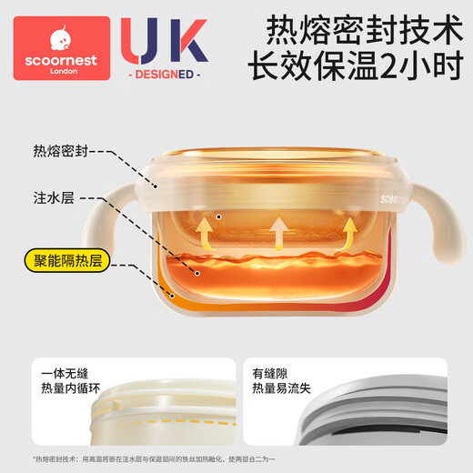 Kechao Baby Supplementary Food Bowl for Baby Special Rice Noodle Water Insulation Bowl Constant Temperature Stainless Steel Suction Cup Bowl Children's Tableware 316L Stainless Steel Inner Bottom-Mimiller Panda