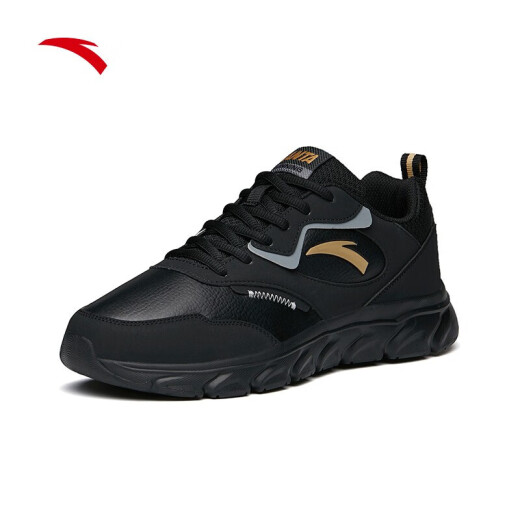 ANTA leather surface water-repellent running shoes men's lightweight casual shoes shock-absorbing sports shoes for men