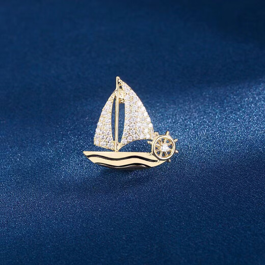 Proud Deer Small Sailing Brooch, High-end Men and Women Temperament Badge, Smooth Sailing Pin, Anti-leak Buckle, Suit Corsage Accessories, Riding the Wind and Waves, Sailing Brooch, Gift Box