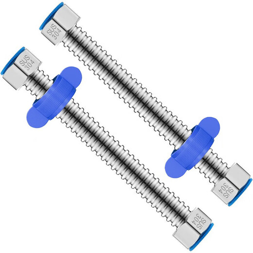 A beautiful 304 stainless steel bellows water heater hot and cold universal water inlet pipe 4 points high temperature resistant explosion-proof water outlet hose 30cm 304 stainless steel explosion-proof bellows