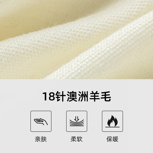 Biyinlefen 18-needle Australian wool autumn men's letter printed warm and skin-friendly round neck woolen sweater casual top for men 28 meters white L