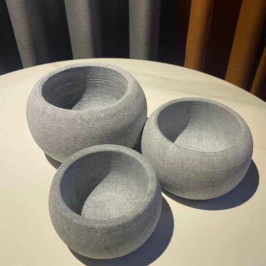 Chinuo household stone mortar garlic mortar medicine mortar natural bluestone garlic masher garlic press garlic jar food supplement grinding stone frosted 03 small size 10 points 5*10 points 5*6