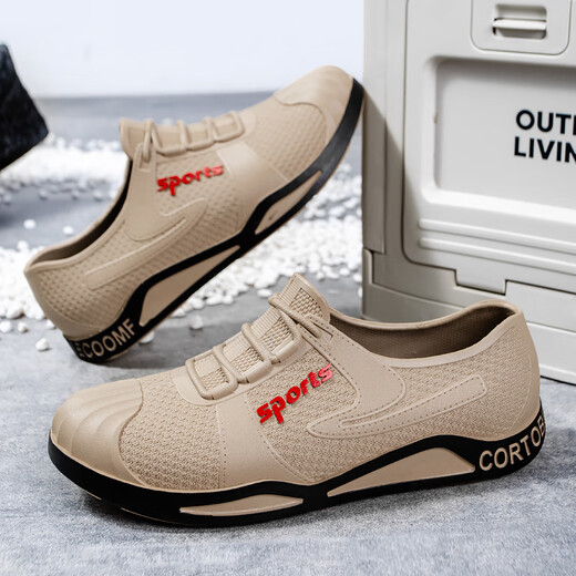 高档四季雨鞋男款防滑防水胶鞋低帮潮流休闲耐磨水鞋成人时尚雨靴 8689棕色【不加棉】 42