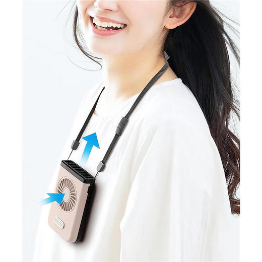 TOFFY Japan direct mail portable handheld fan hands-free USB rechargeable multi-speed air volume adjustment mini wireless fan with LED light FN03 (navy blue)