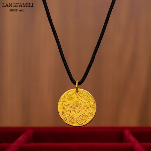 Chixing 999 pure gold and silver pendant, Zakiram Chambala round plate, ancient gold texture, Tibetan God of Wealth pendant for men, gold and silver pendant 10 grams, about 1 gram of gold