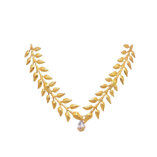 Xiangyuanchang adult gift for women 18 years old jewelry crown Western region laurel olive gold hair ornaments laurel branches and leaves princess bride suit gold